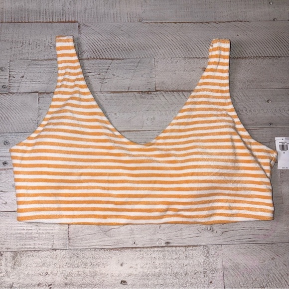 Old Navy Other - Old Navy Orange & Cream Striped Swim Top Beach Vacation V-Neck 3X & 4X